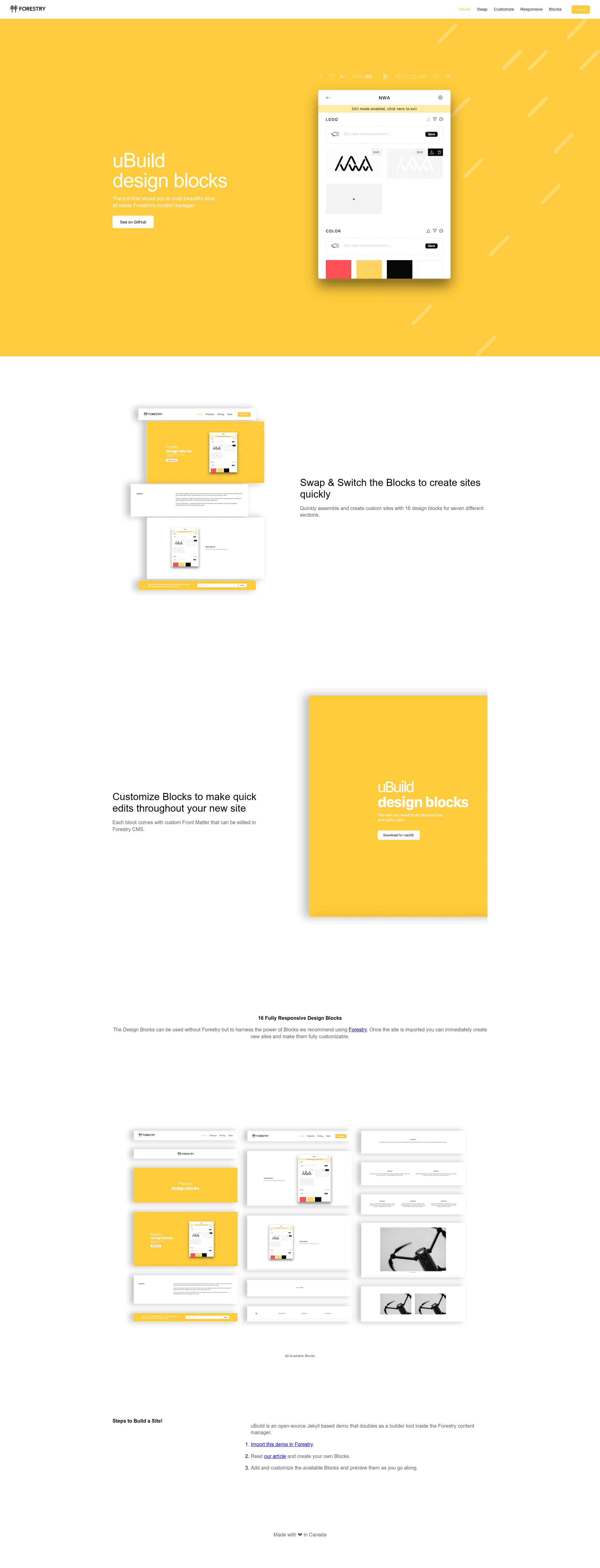 screenshot of uBuild Jekyll Theme on template0.com