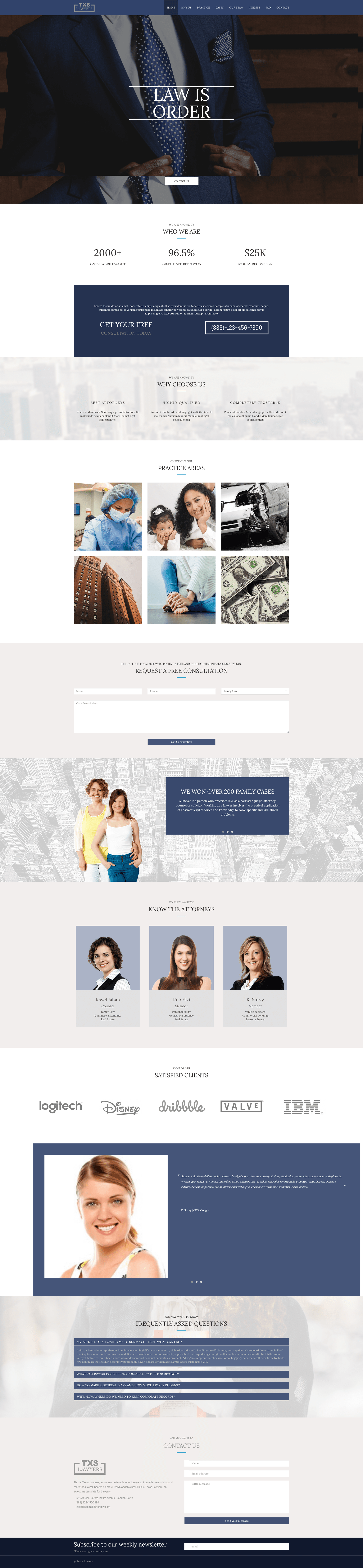 screenshot of Texas Lawyer – Lawyer Attorney Bootstrap Template on template0.com