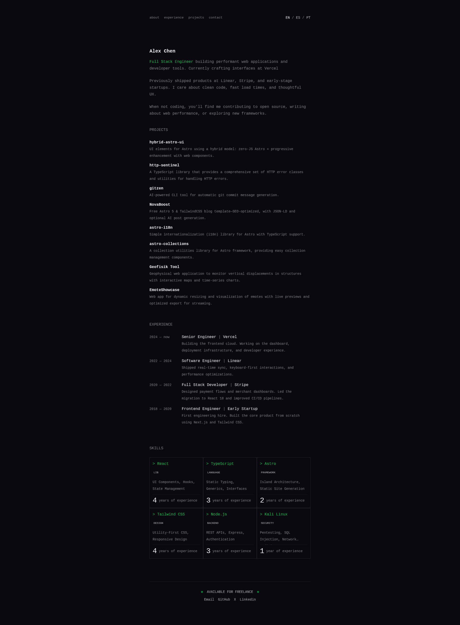 screenshot of Void on template0.com
