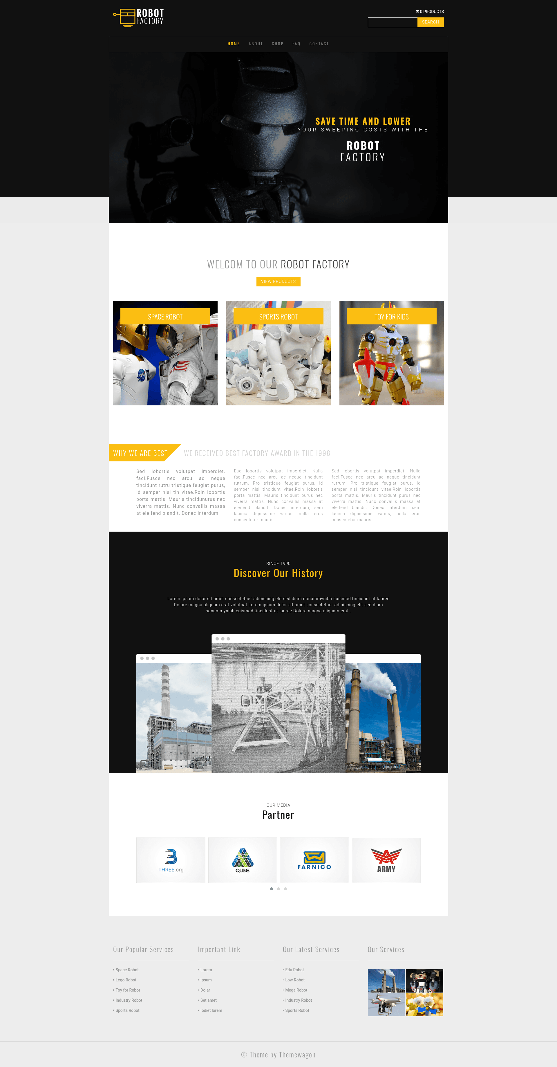 screenshot of Robot – Free Bootstrap Multipage Product Showcase Template on template0.com