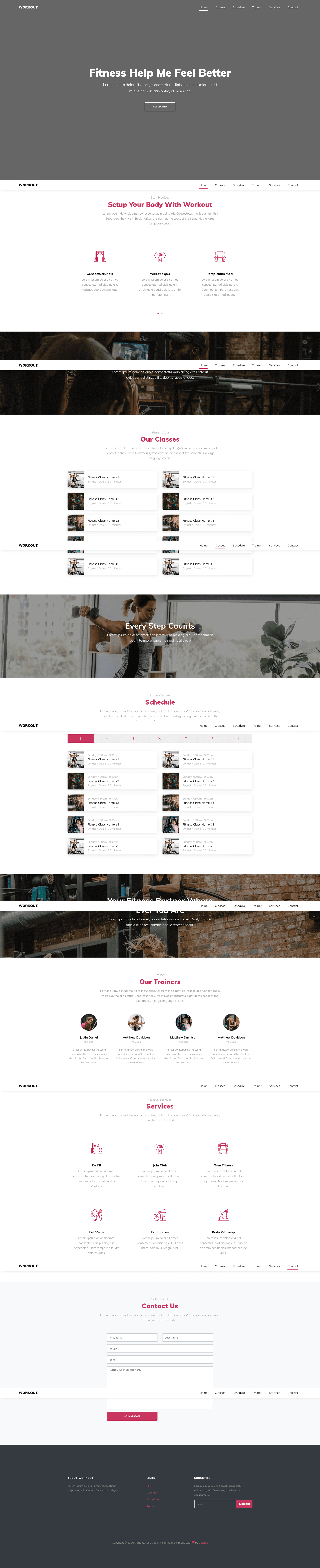 screenshot of Workout on template0.com
