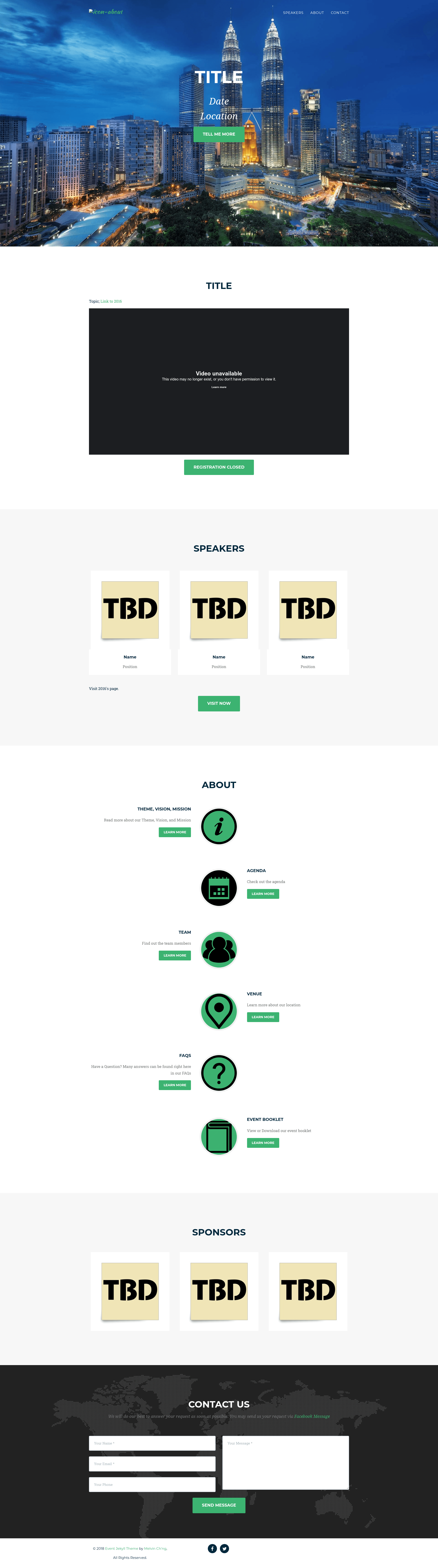 screenshot of Event Jekyll Theme on template0.com
