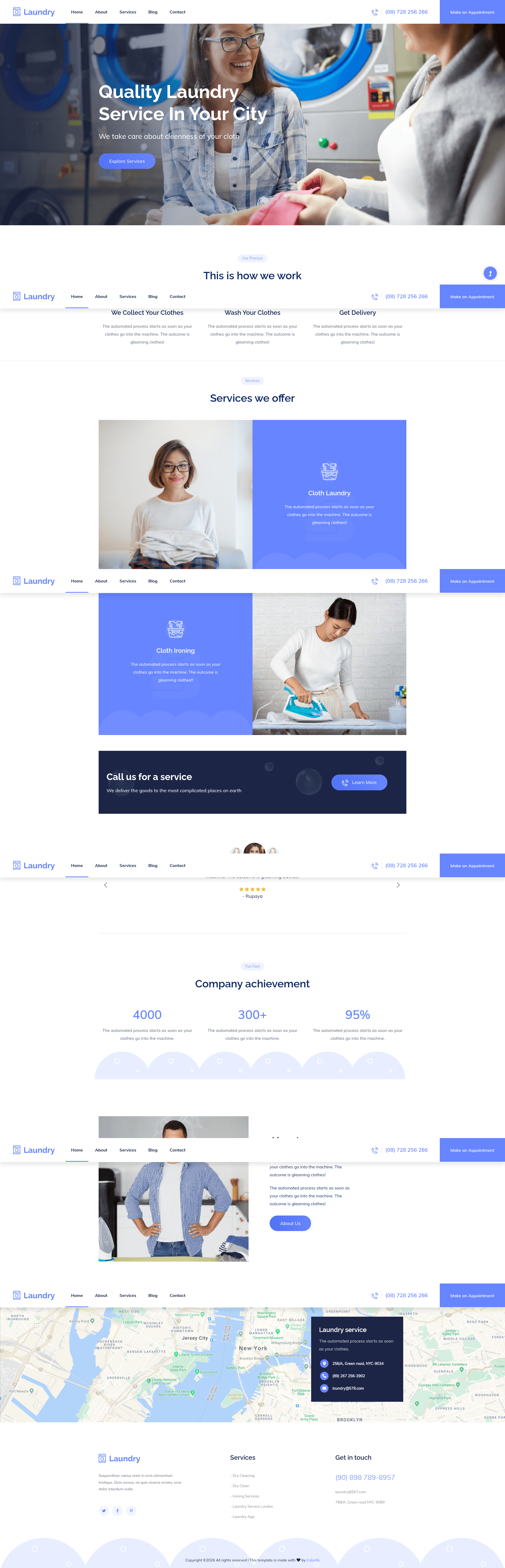 screenshot of Laundry – Cleaning Business Website Template on template0.com