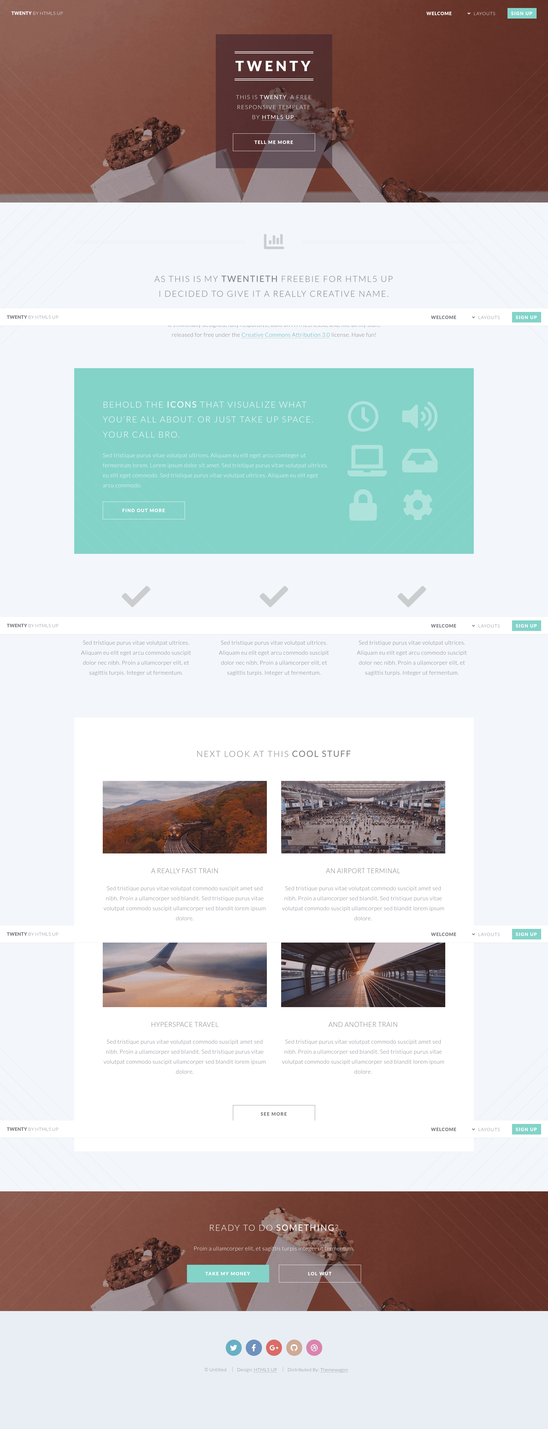 screenshot of Twenty – Free Responsive Multipage HTML5 Website Template on template0.com