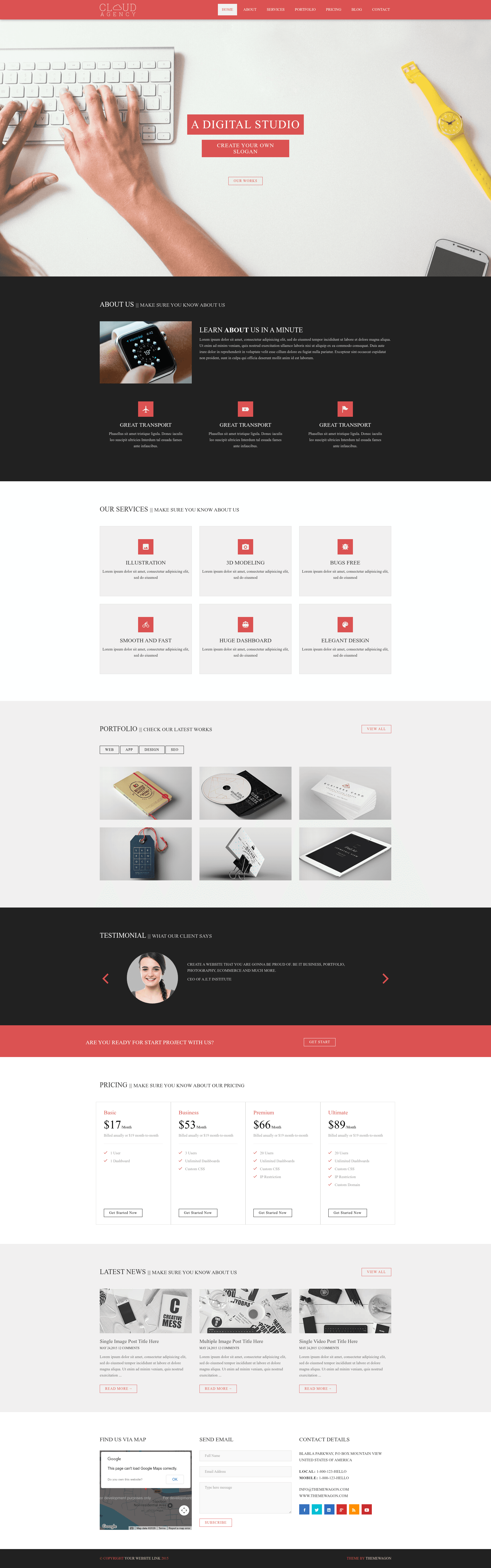 screenshot of Cloud Agency on template0.com