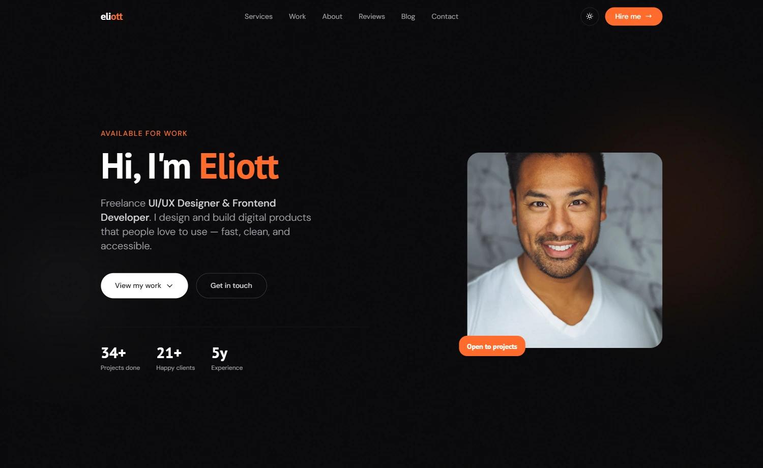 Folio - Free Tailwind CSS & HTML Portfolio Website Template preview