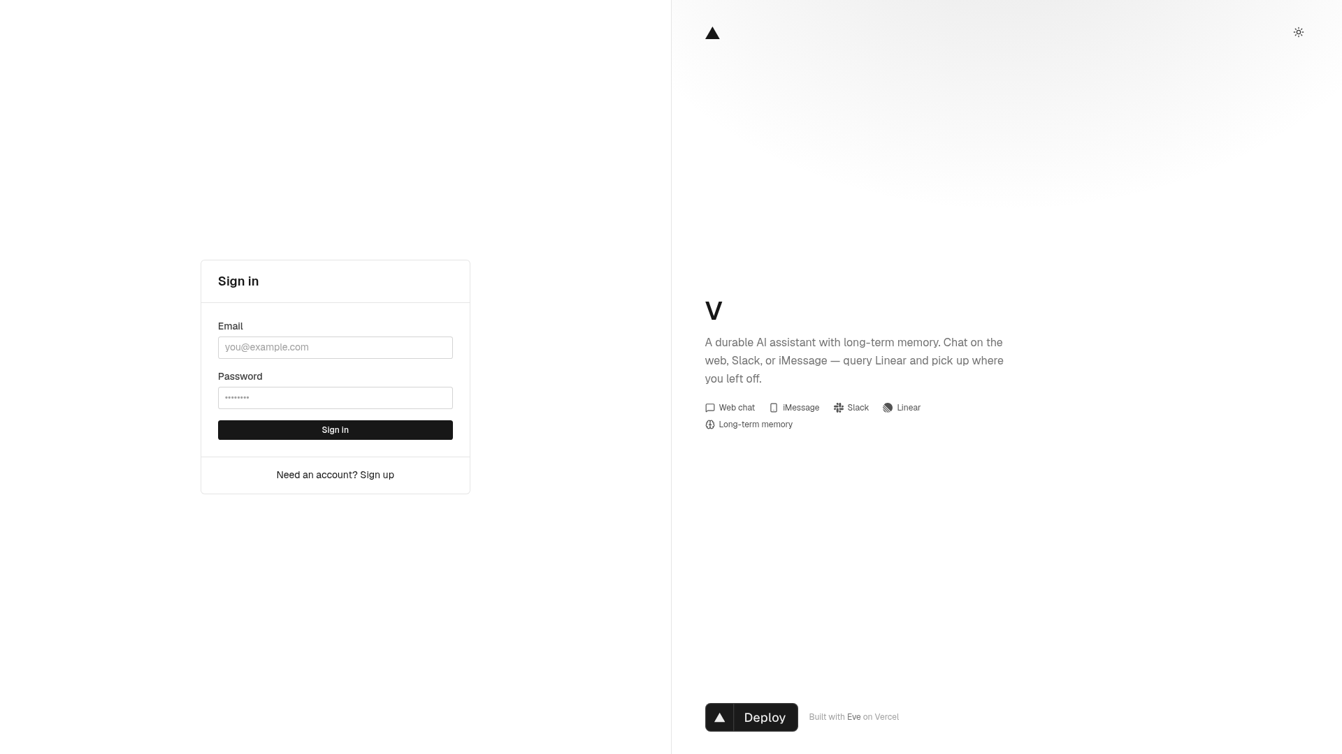screenshot of Personal Agent Template on template0.com
