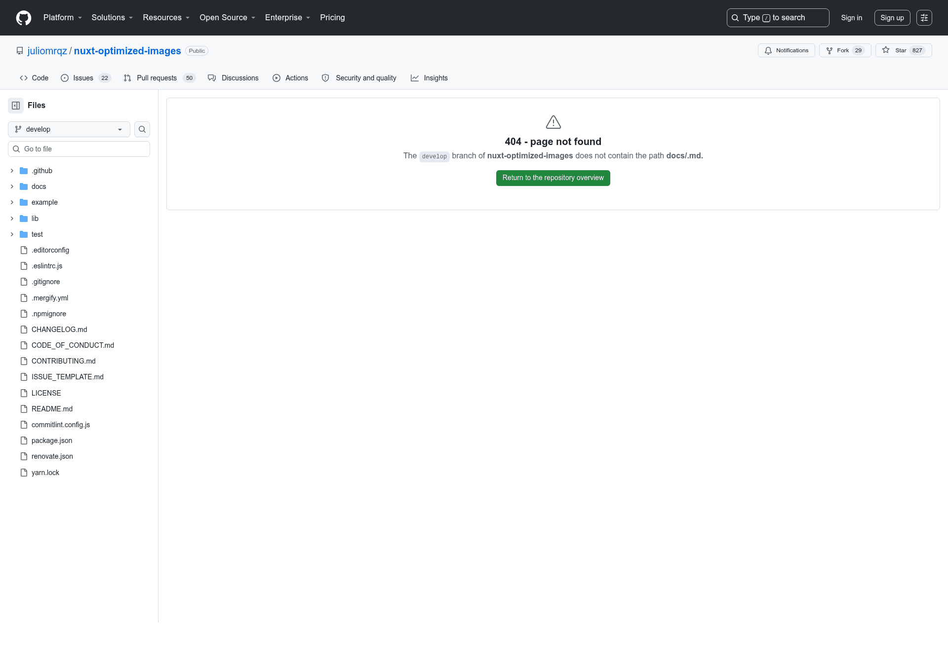 screenshot of Nuxt Optimized Images on template0.com