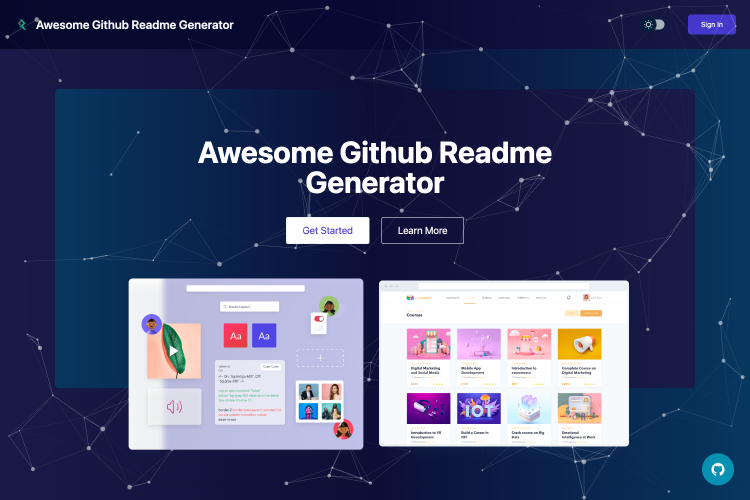 Awesome Github Readme Generator preview