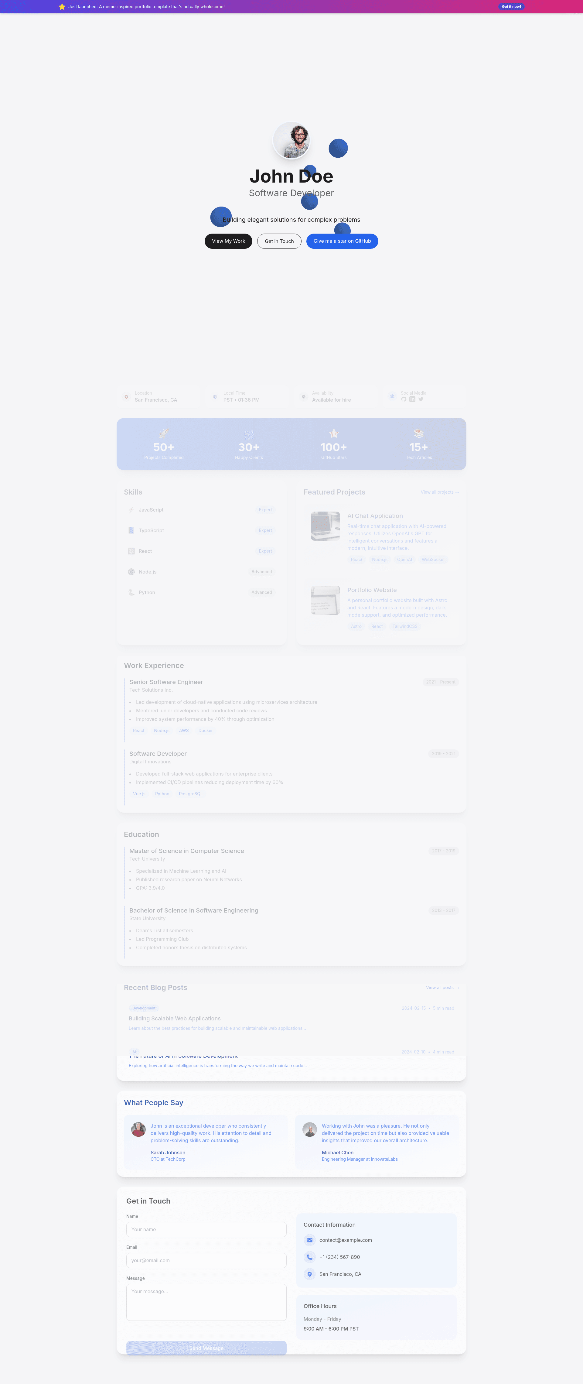 screenshot of Apple-Style Portfolio Template on template0.com
