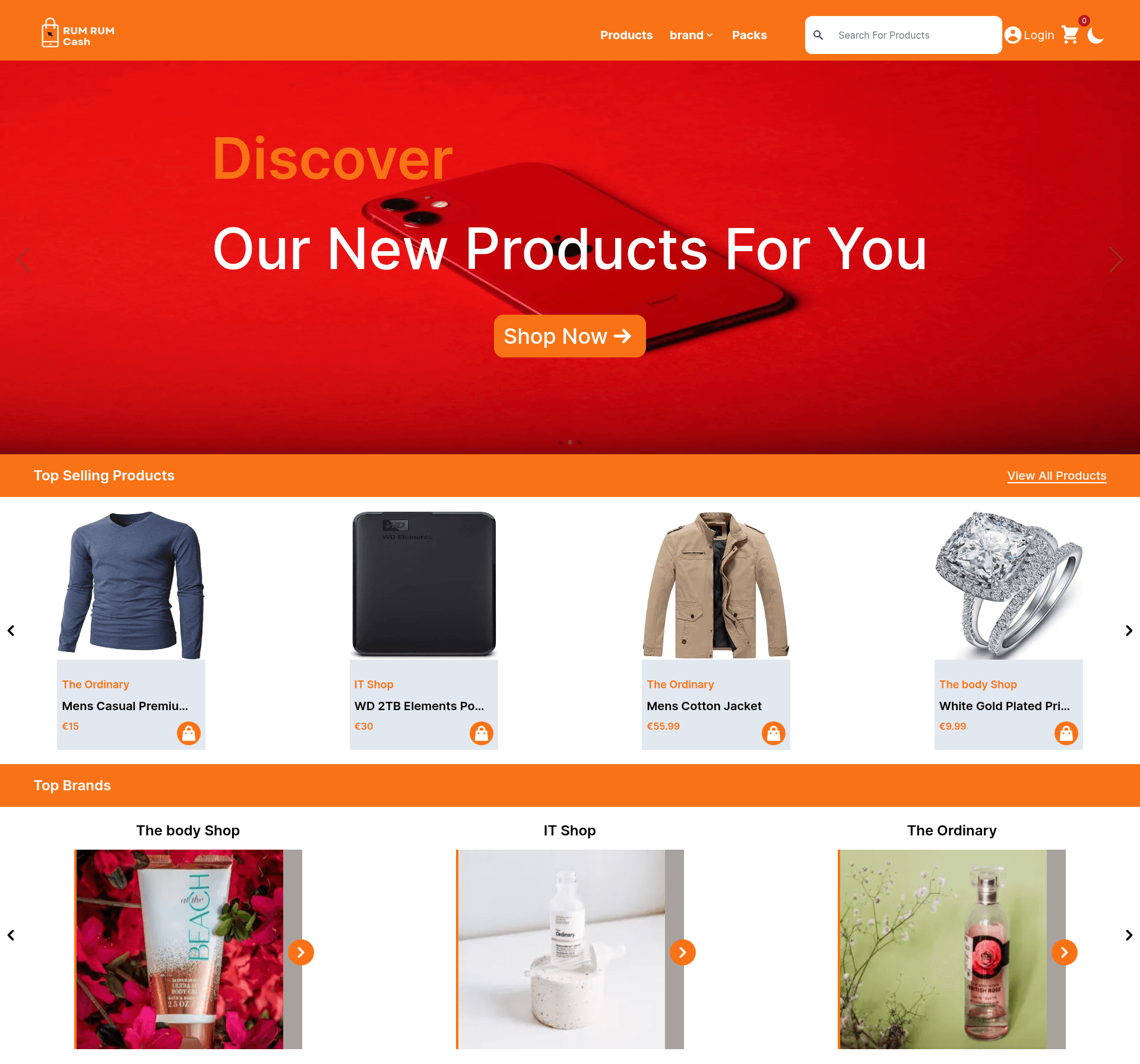 screenshot of Next.js Commerce Template on template0.com