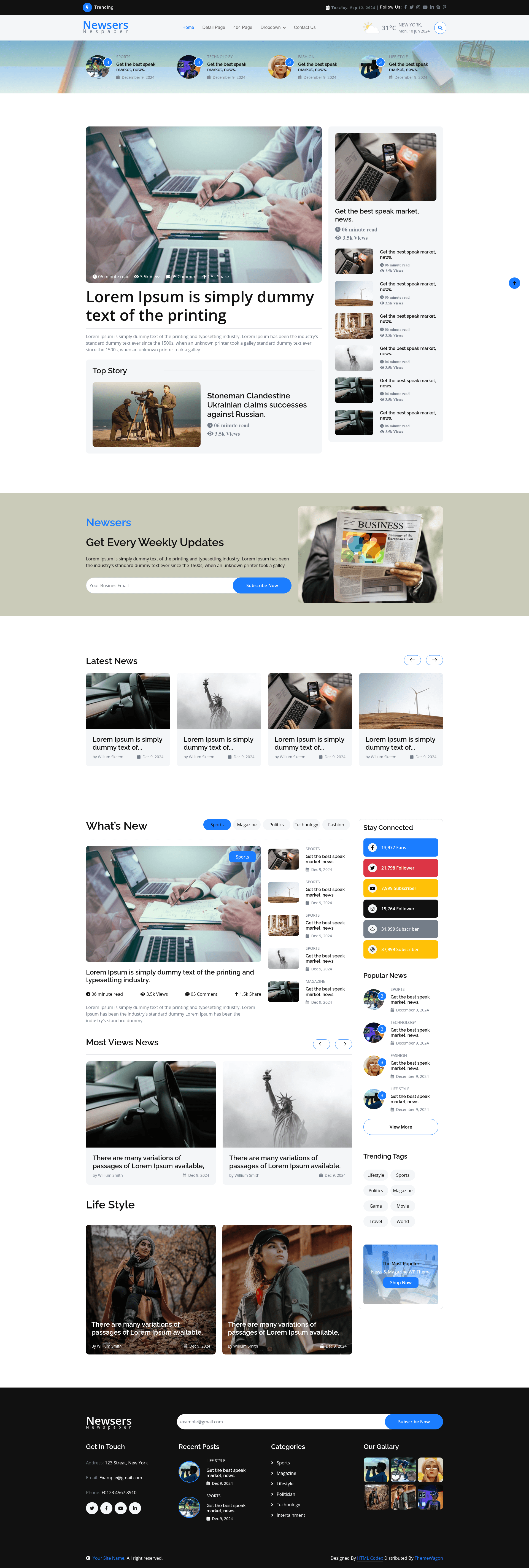 screenshot of Newsers on template0.com