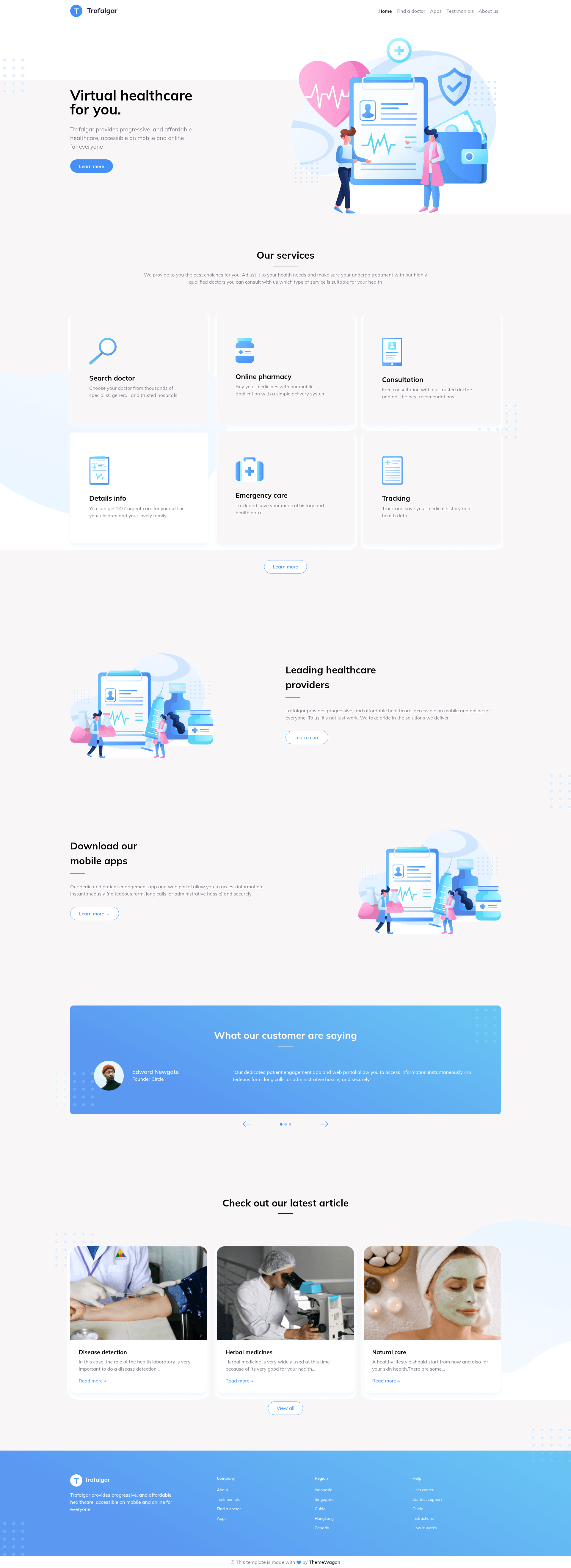 screenshot of Trafalgar – Free Bootstrap 5 HTML5 Multipurpose Landing Page Template on template0.com