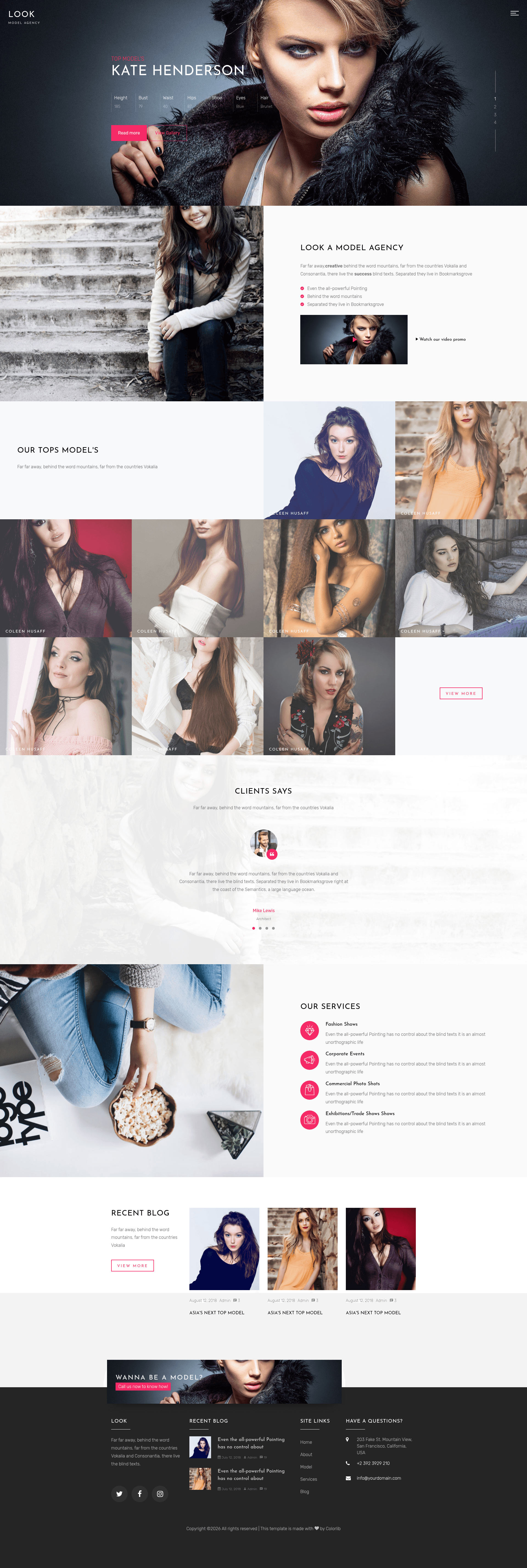 screenshot of Look – Free Bootstrap 4 HTML5 agency website template on template0.com