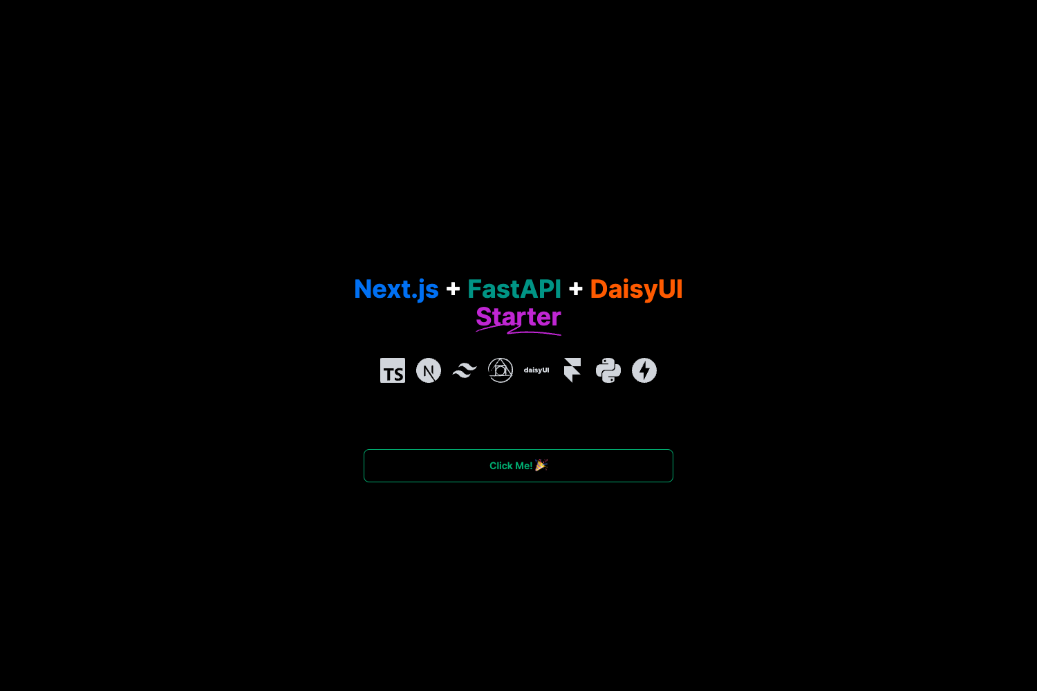 Next + FastAPI + DaisyUI Starter preview