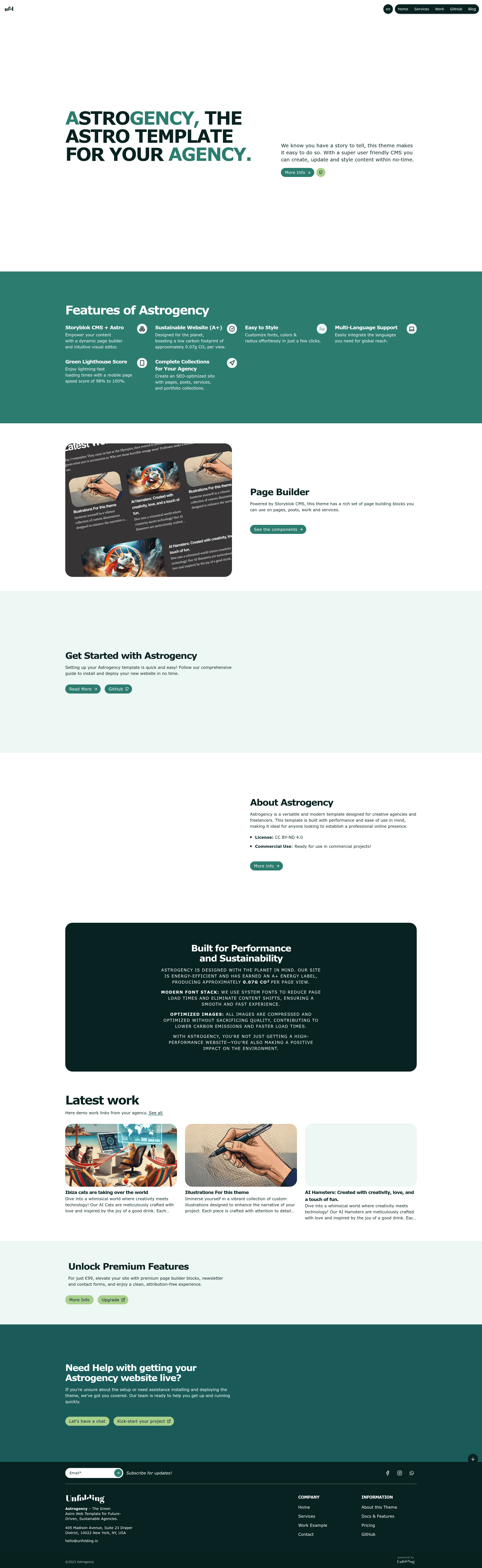 screenshot of Astrogency on template0.com