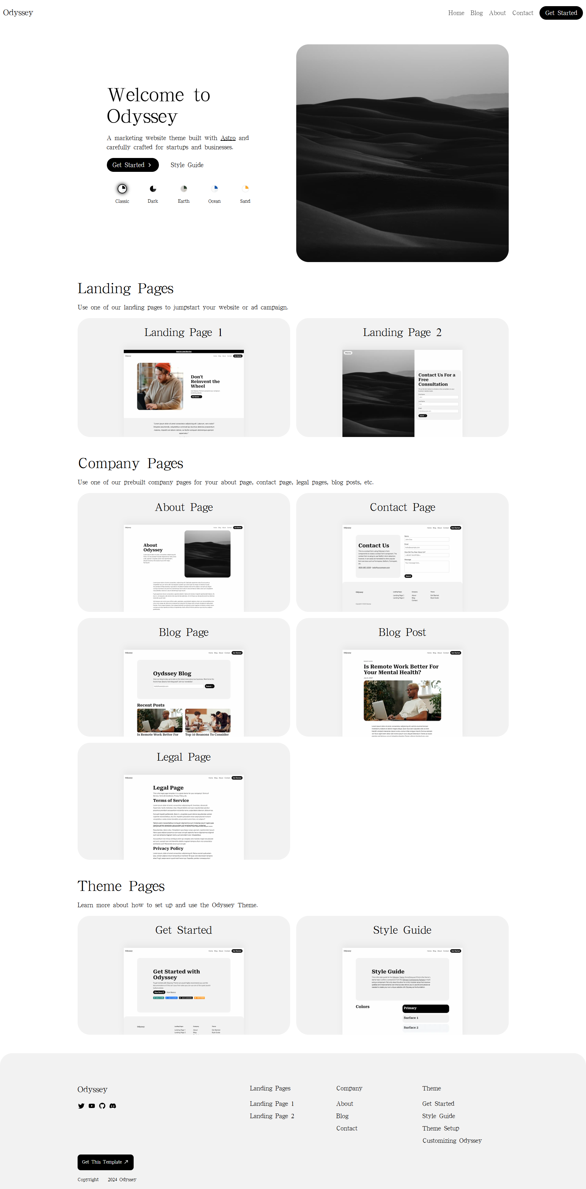 Image for Odyssey Theme(business astro template) on template0.com