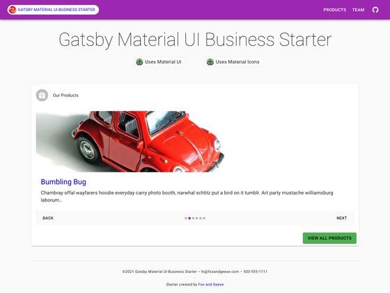 Image for Gatsby Material UI Business Starter on template0.com Image for Gatsby Material UI Business Starter on template0.com