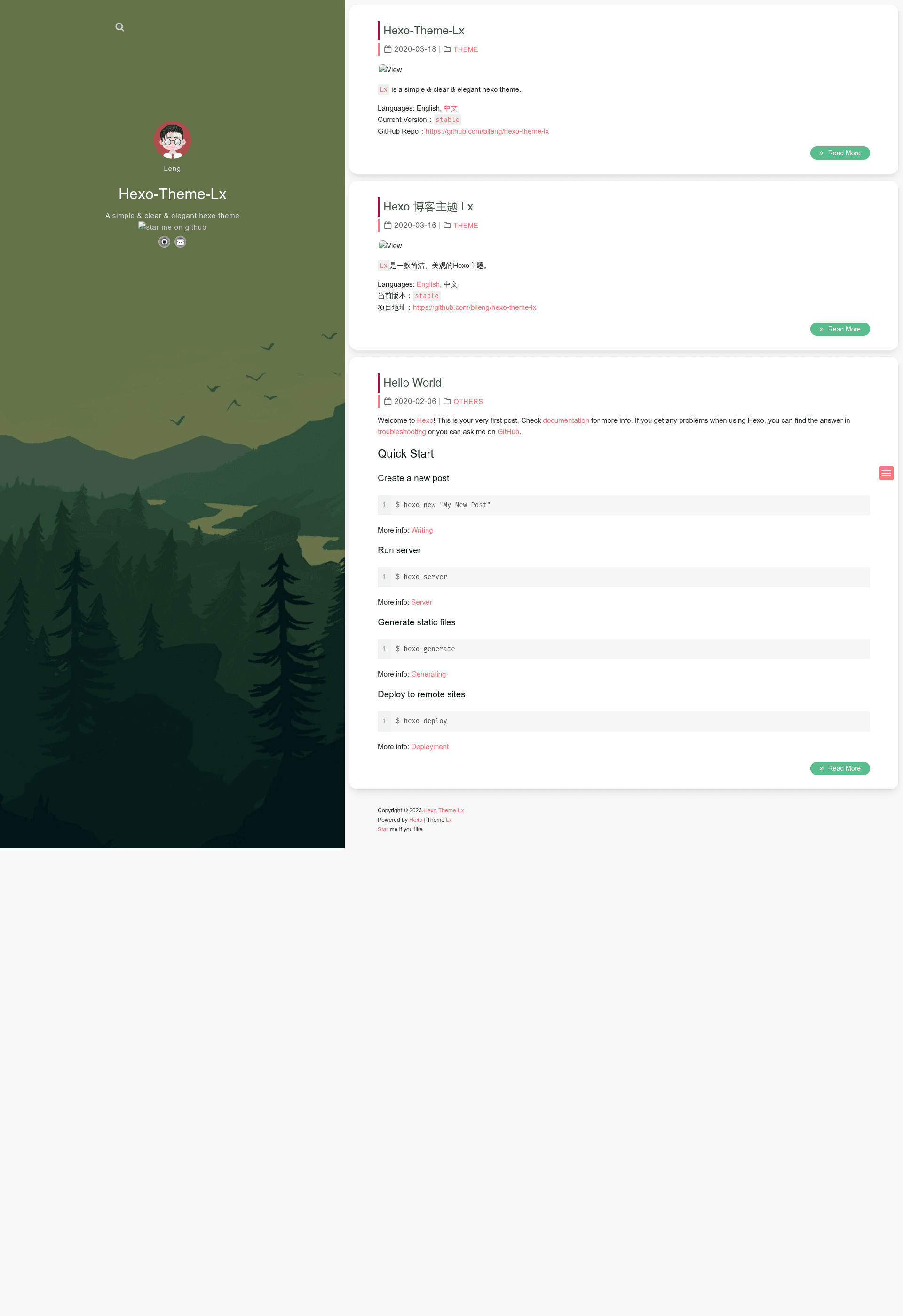 screenshot of Lx on template0.com