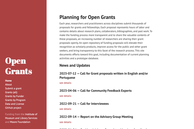 Image for Open Grants List on template0.com Image for Open Grants List on template0.com