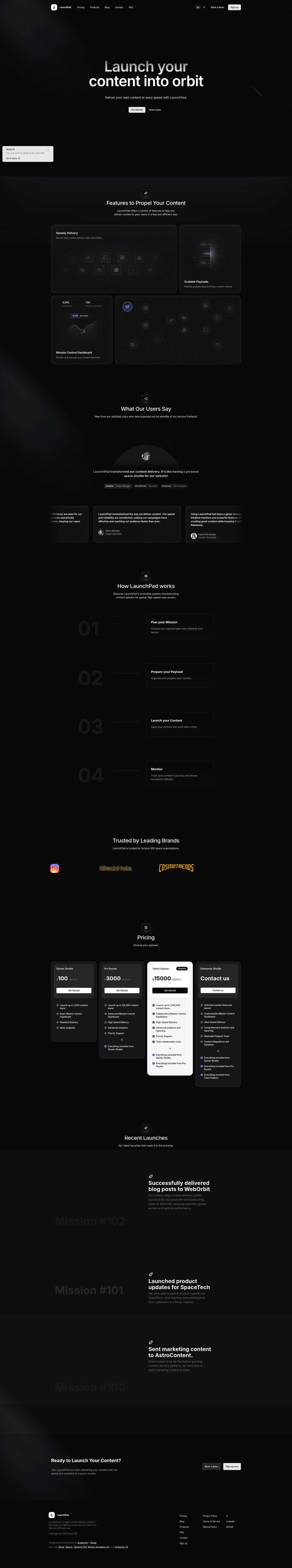 screenshot of LaunchPad on template0.com