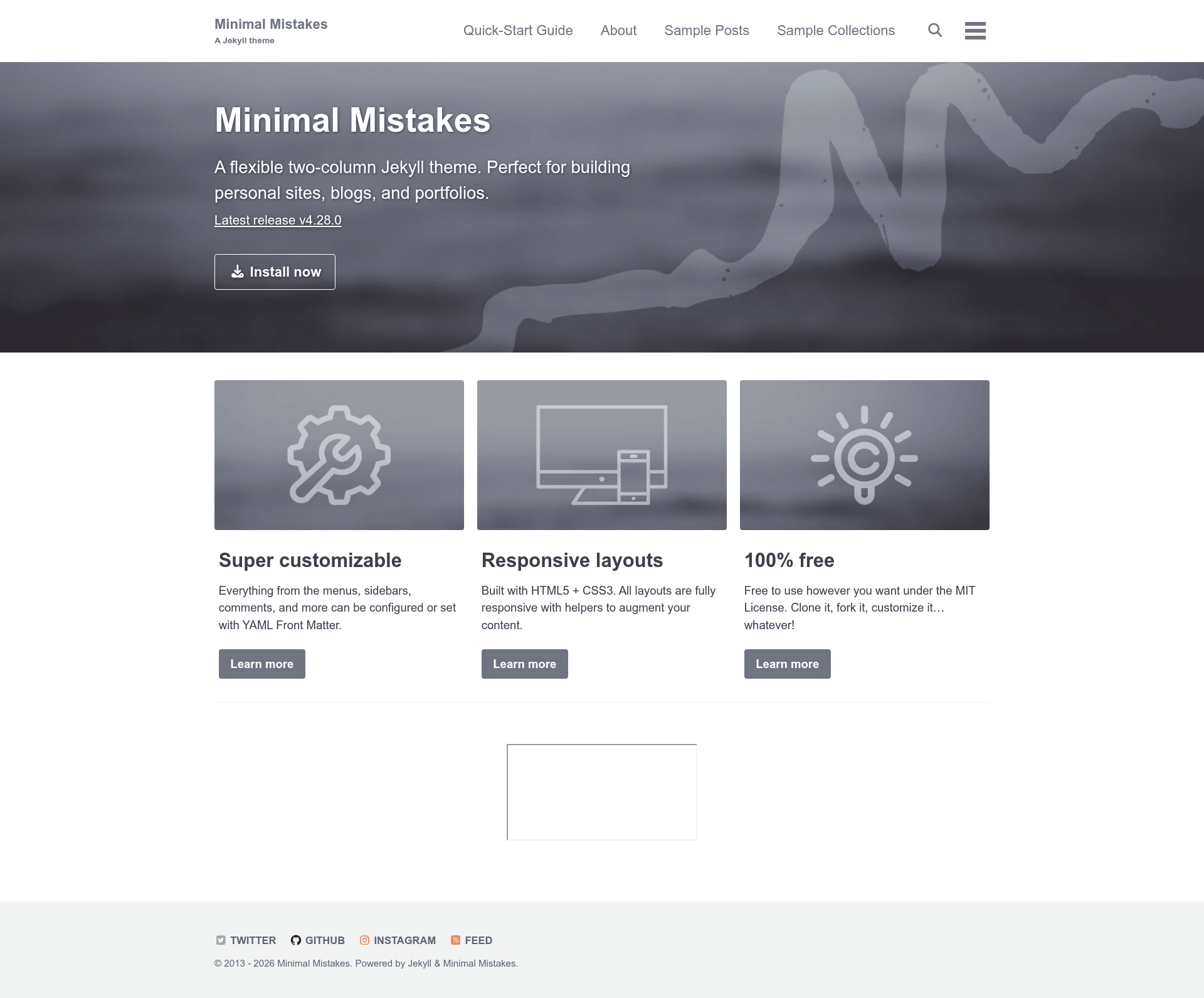 screenshot of Minimal Mistakes on template0.com