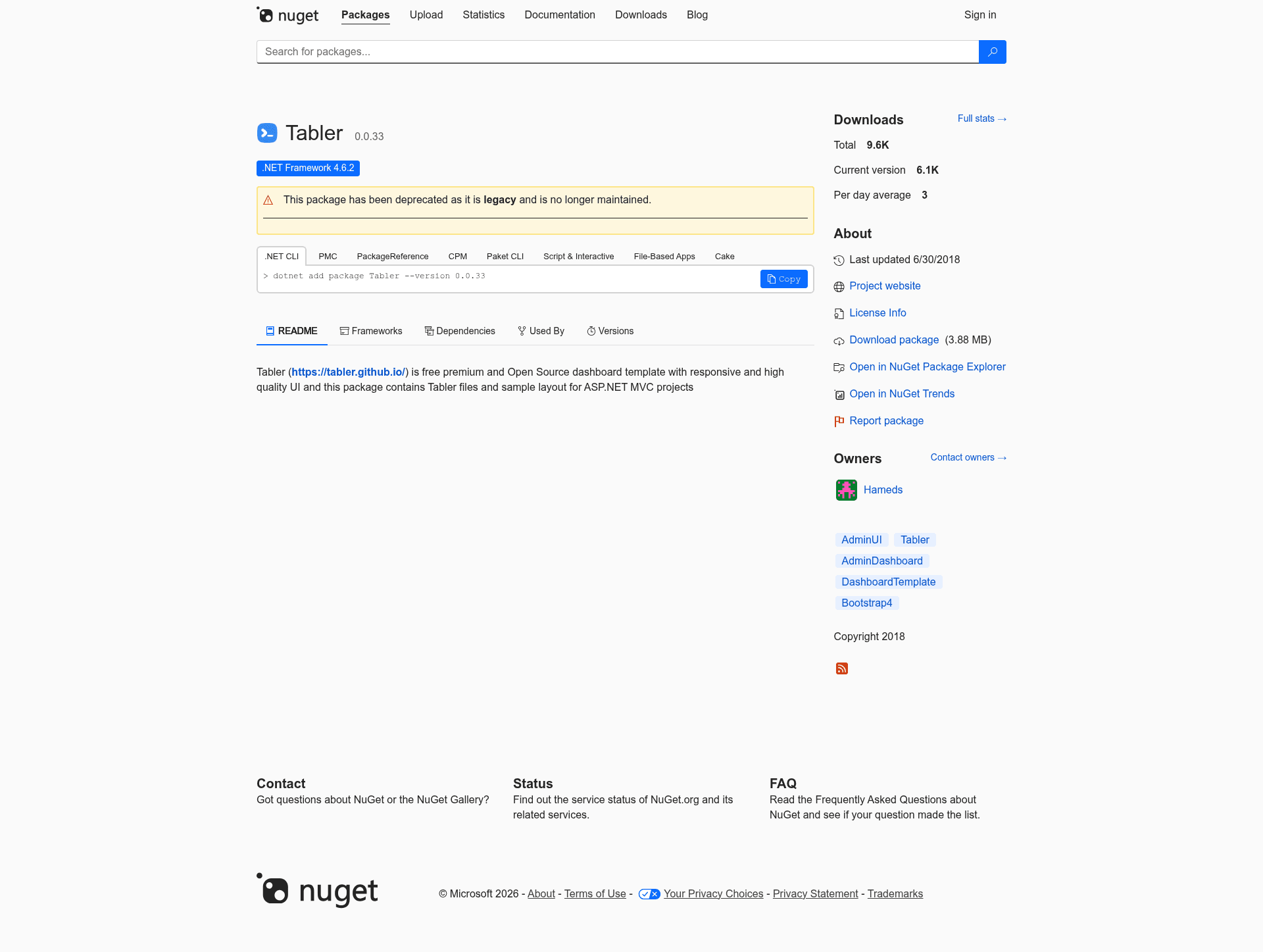 screenshot of Tabler on template0.com