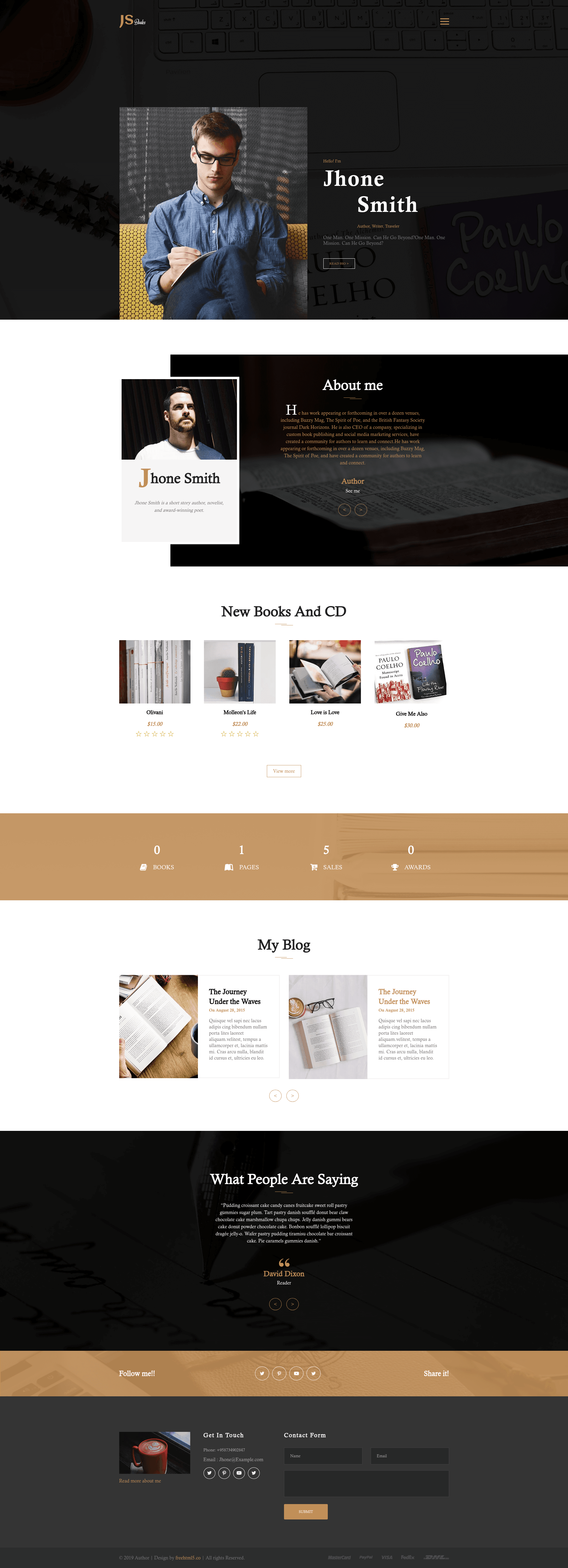 screenshot of Author on template0.com