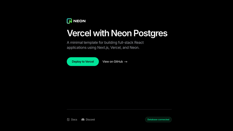 Image for Neon Postgres Vercel Marketplace Template on template0.com