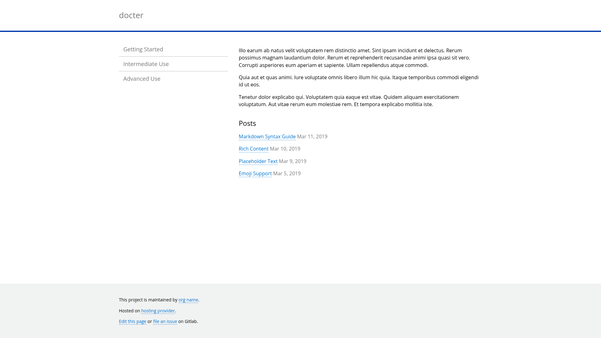 screenshot of Docter on template0.com