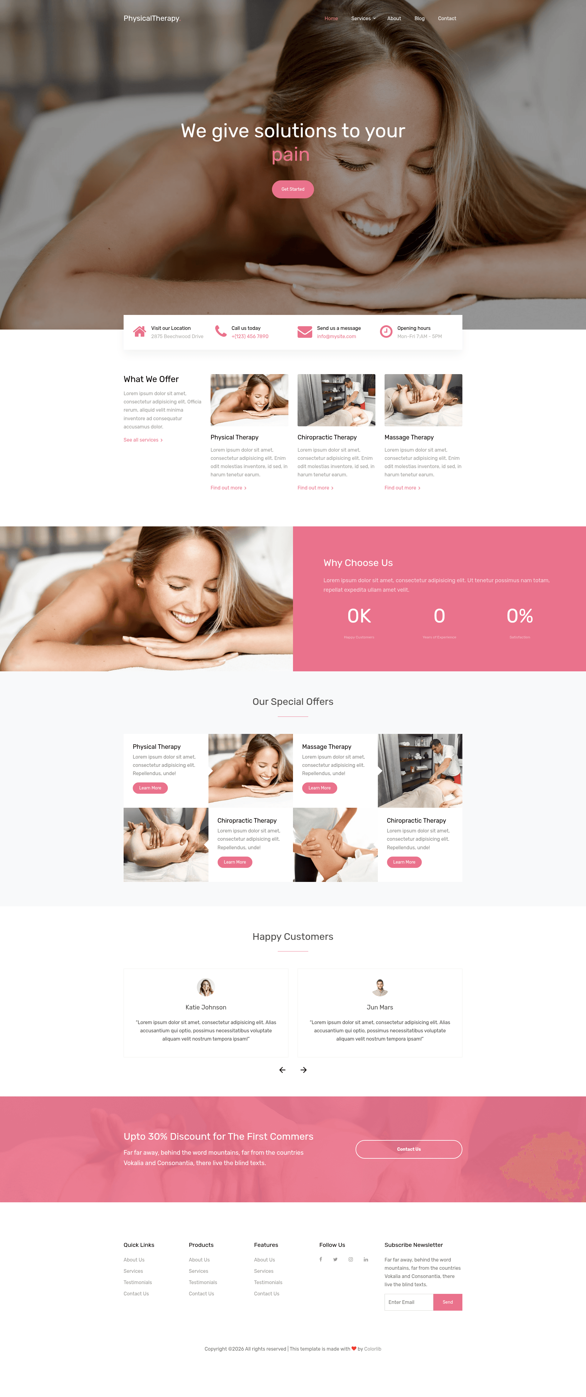 screenshot of Physical Therapy on template0.com