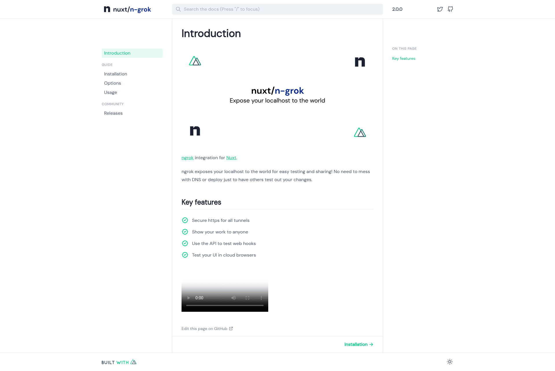 screenshot of Nuxt ngrok on template0.com