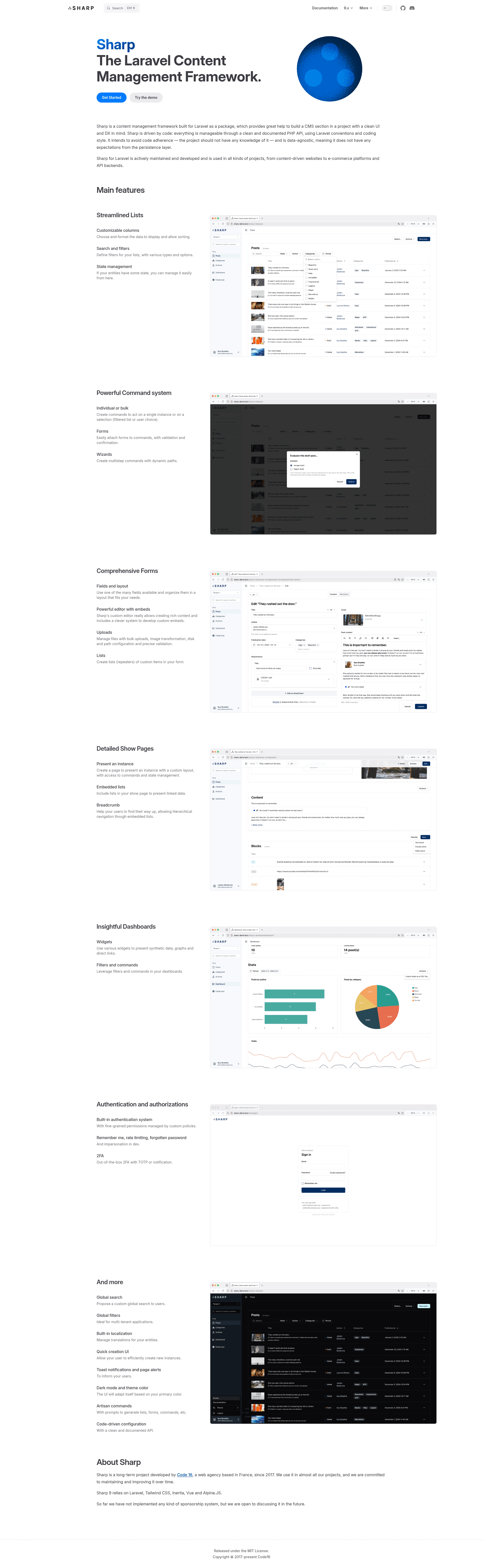 screenshot of Sharp on template0.com