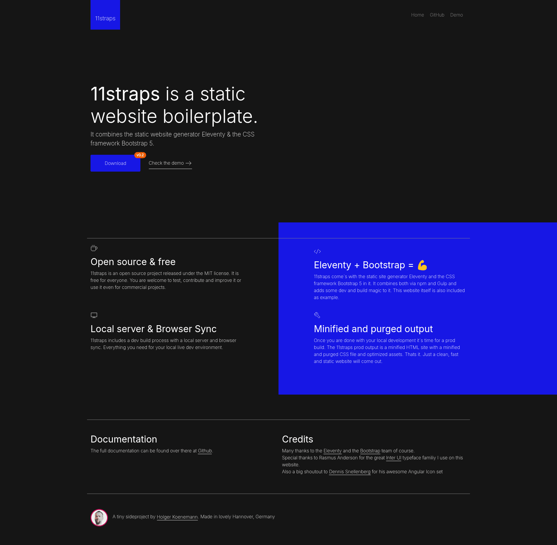 screenshot of 11straps on template0.com