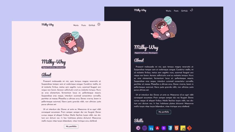 Image for Milky Way(portfolio astro template) on template0.com