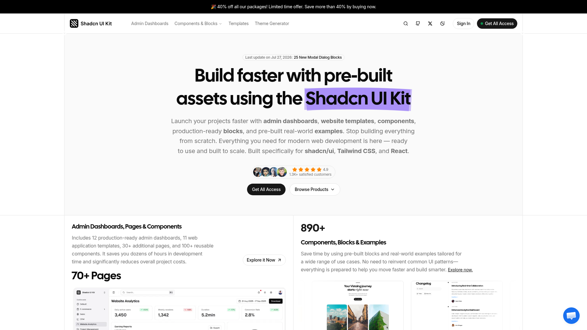 Shadcn UI Kit preview