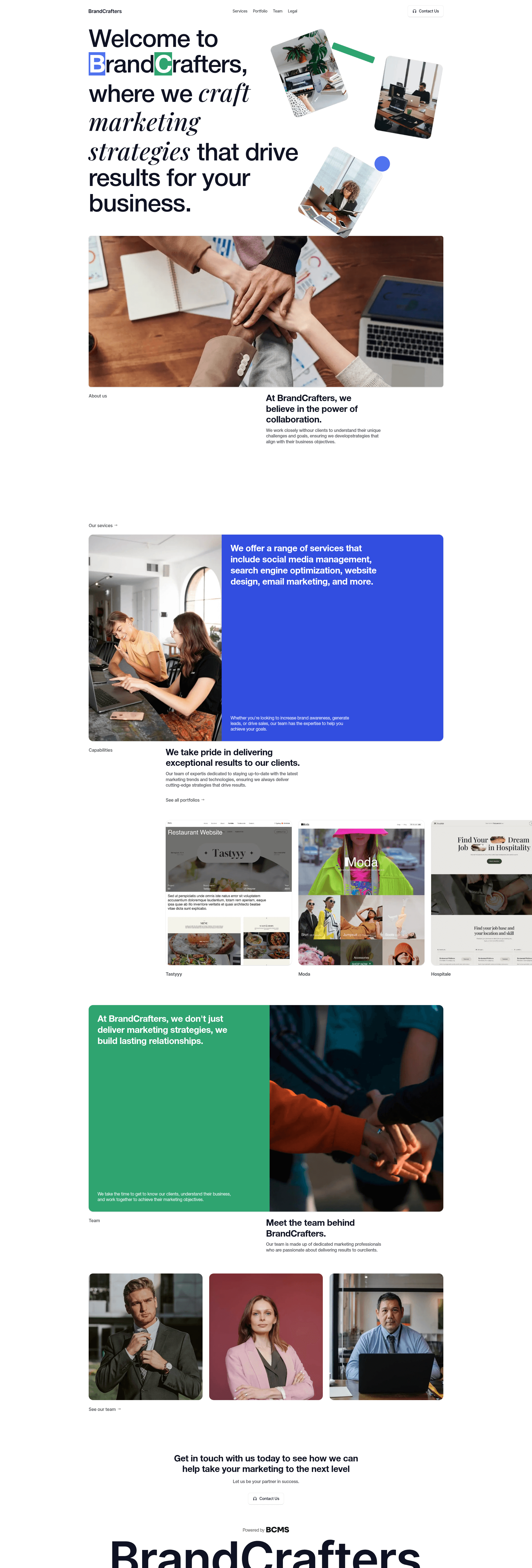 screenshot of BCMS Astro Agency Starter on template0.com