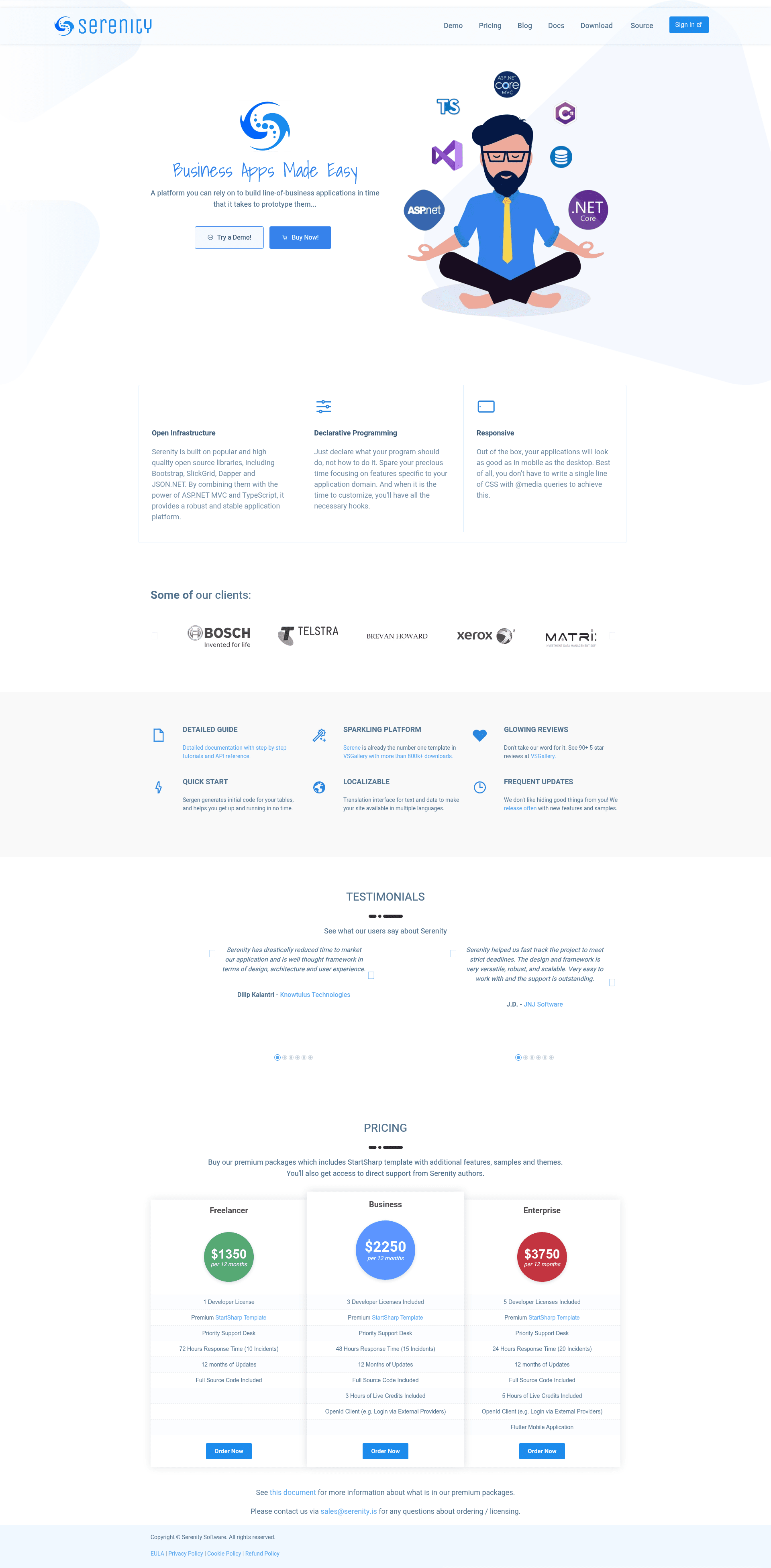 screenshot of Serenity on template0.com