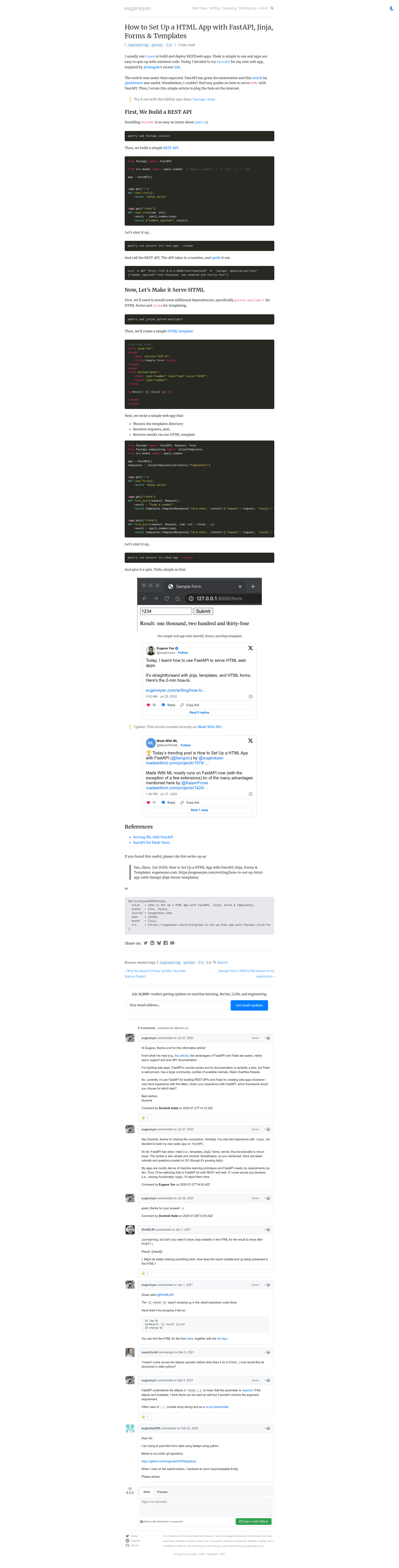 screenshot of FastAPI HTML on template0.com
