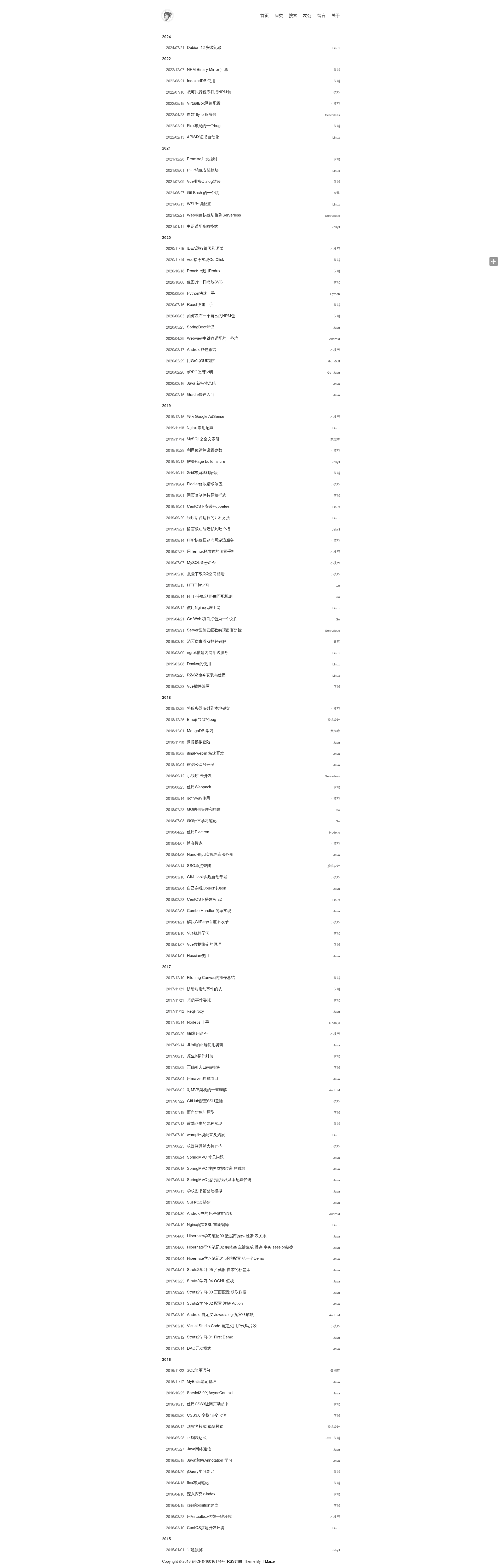 screenshot of Tmaize Blog on template0.com