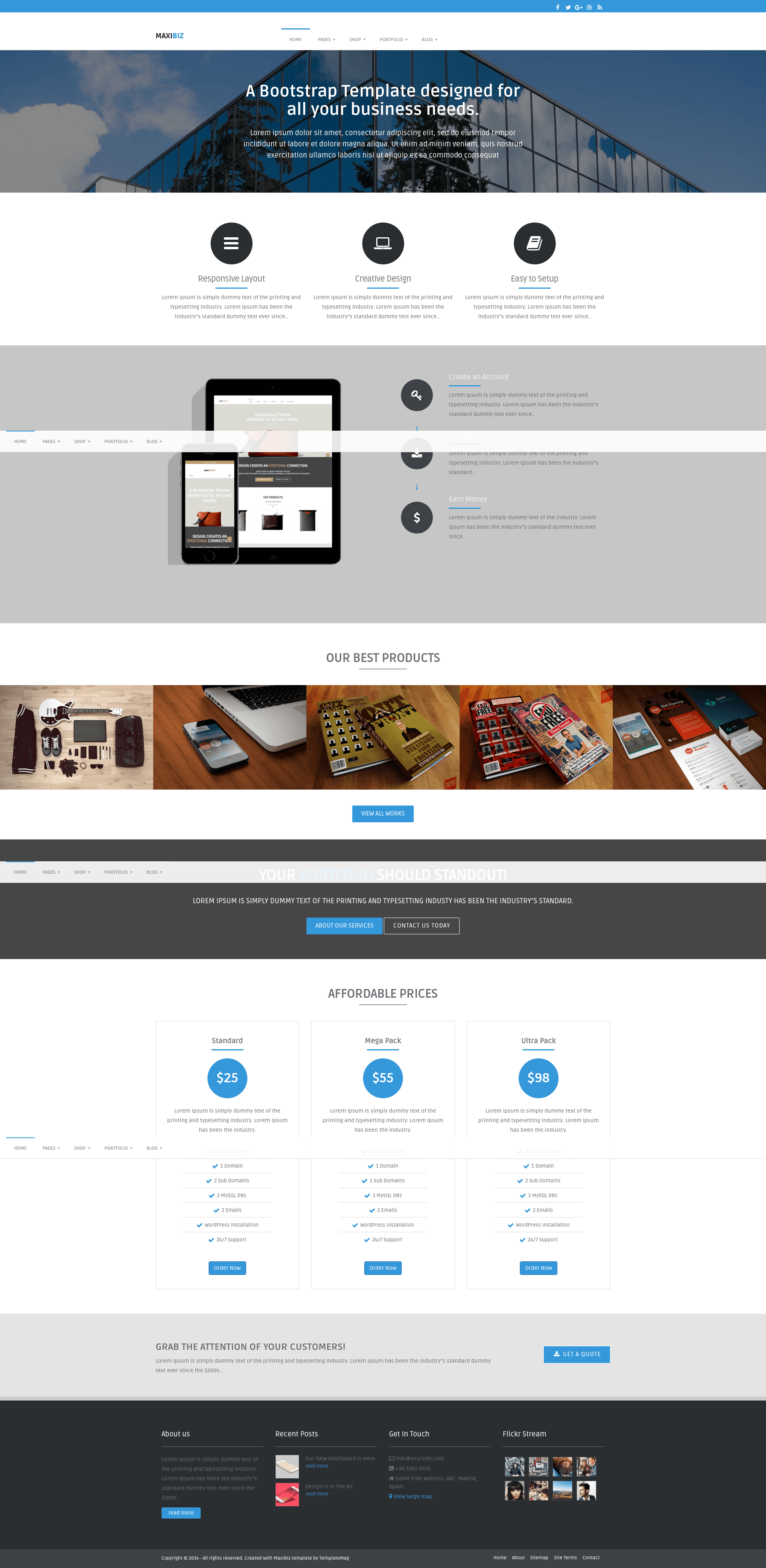 screenshot of MaxiBiz on template0.com