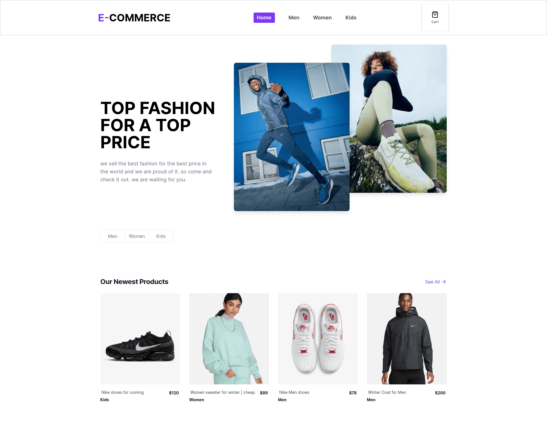 screenshot of Ecommerce NextJs on template0.com