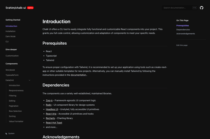 Image for Chalk UI on template0.com Image for Chalk UI on template0.com