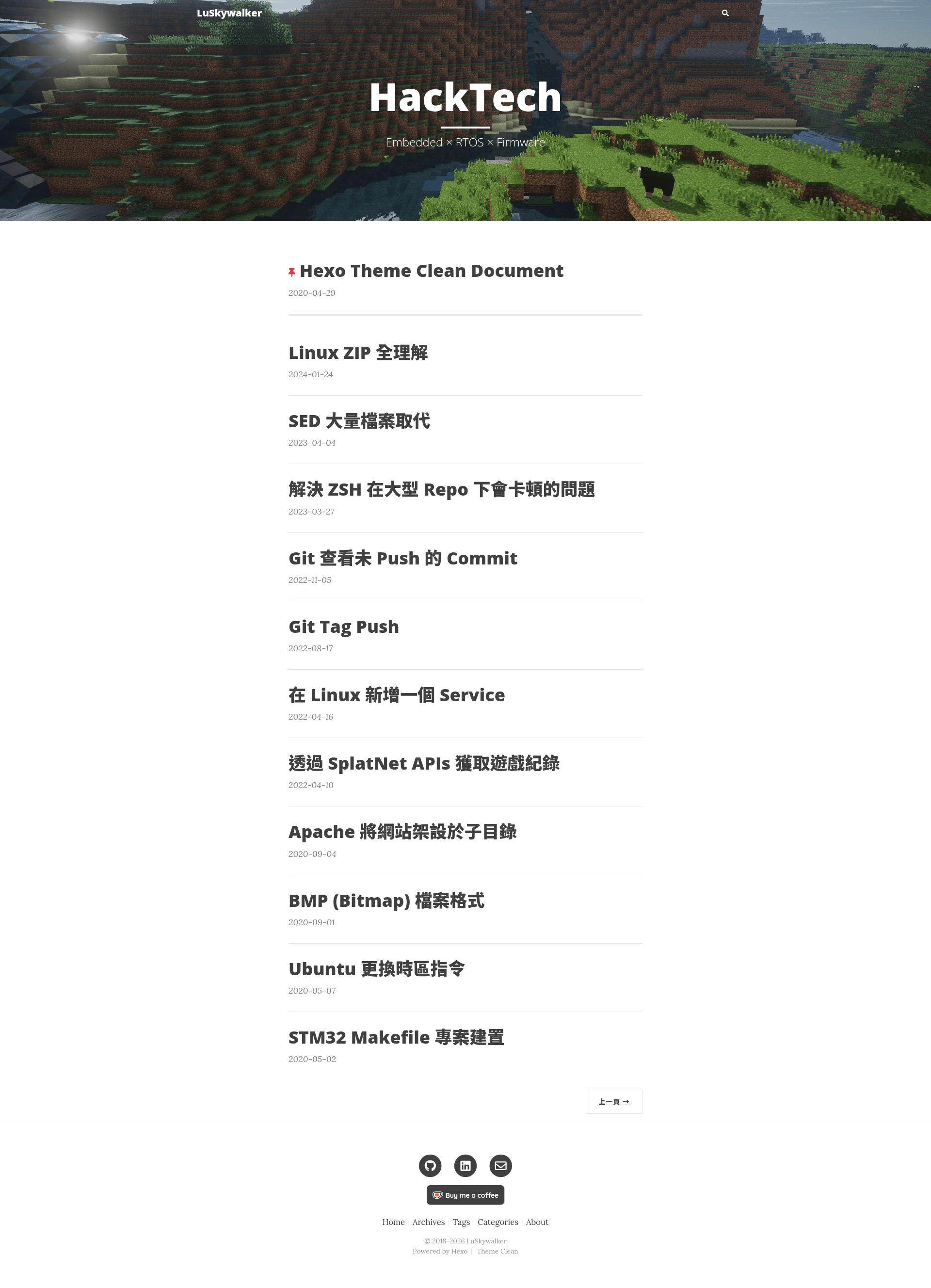 screenshot of Hexo Theme Clean on template0.com
