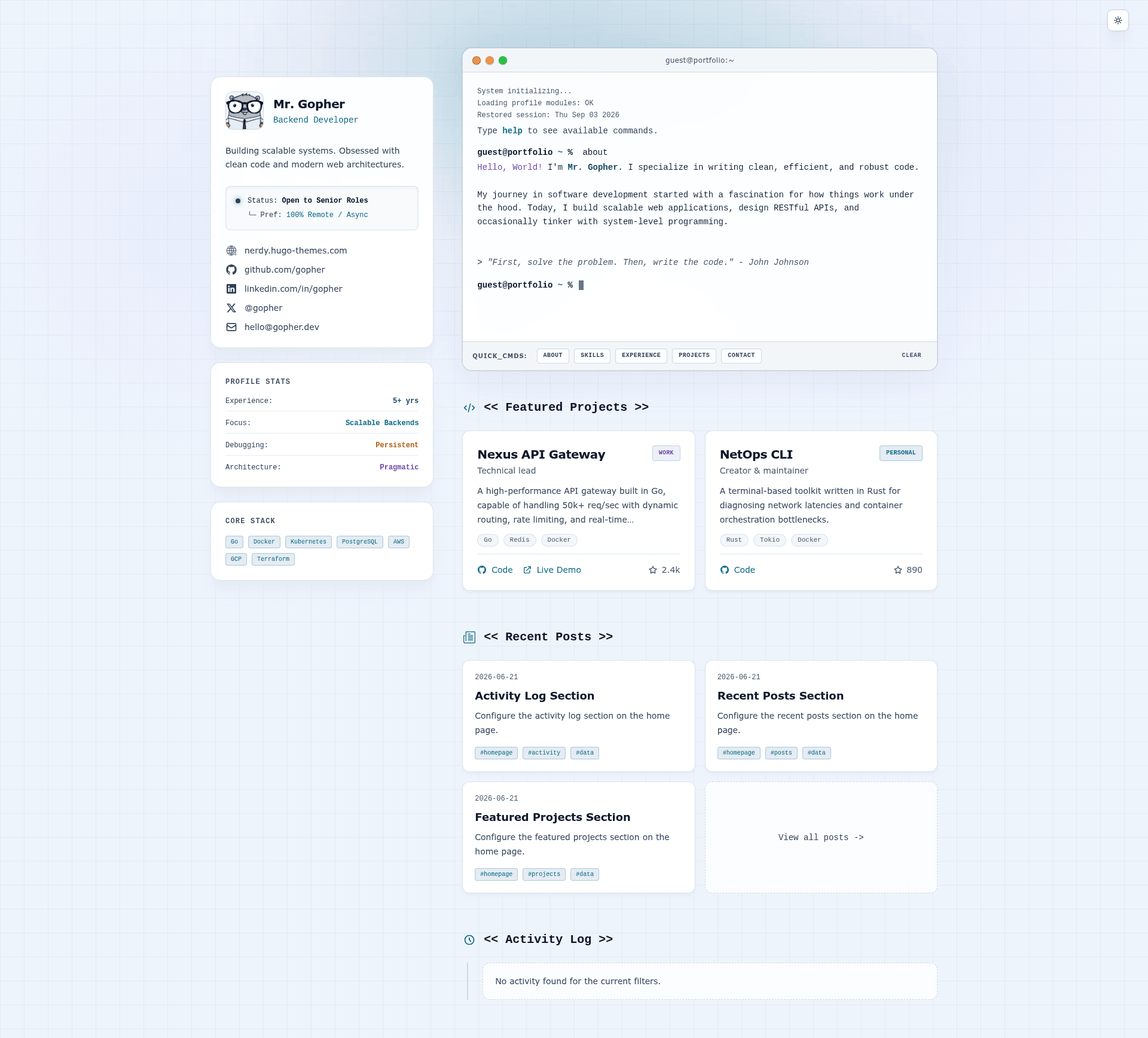 screenshot of Nerdy on template0.com