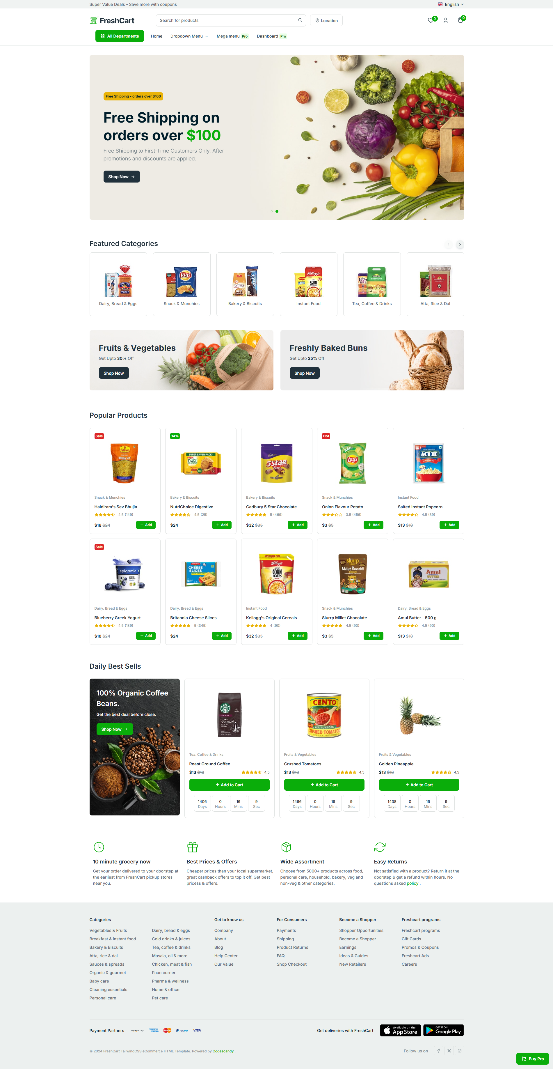 Image for Freshcart(ecommerce tailwind template) on template0.com