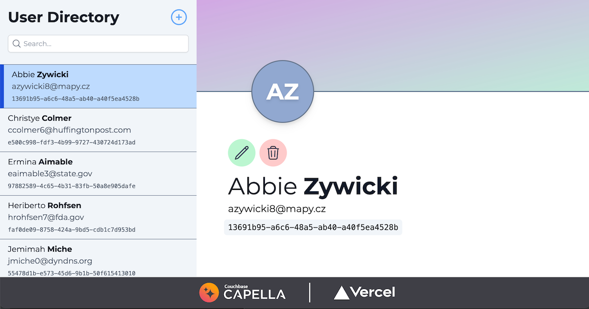 Couchbase Capella Starter with Next.js preview