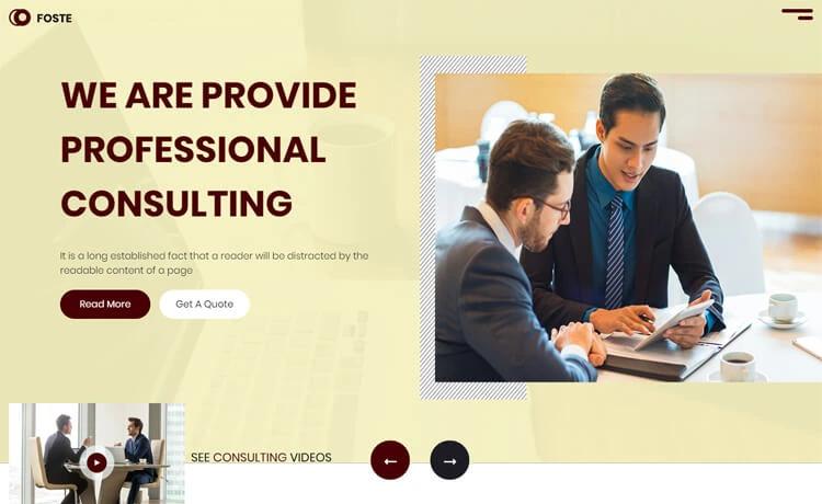 Image for Foste – Free Bootstrap 4 HTML5 Consulting Business Website Template on template0.com
