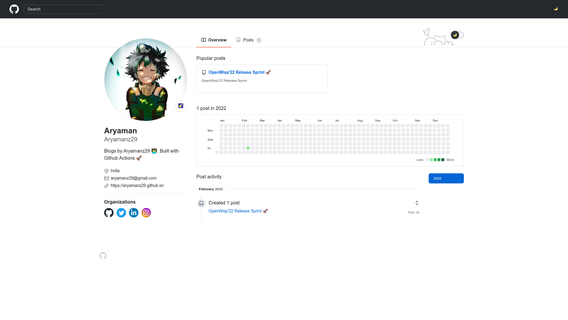 screenshot of Posts on template0.com