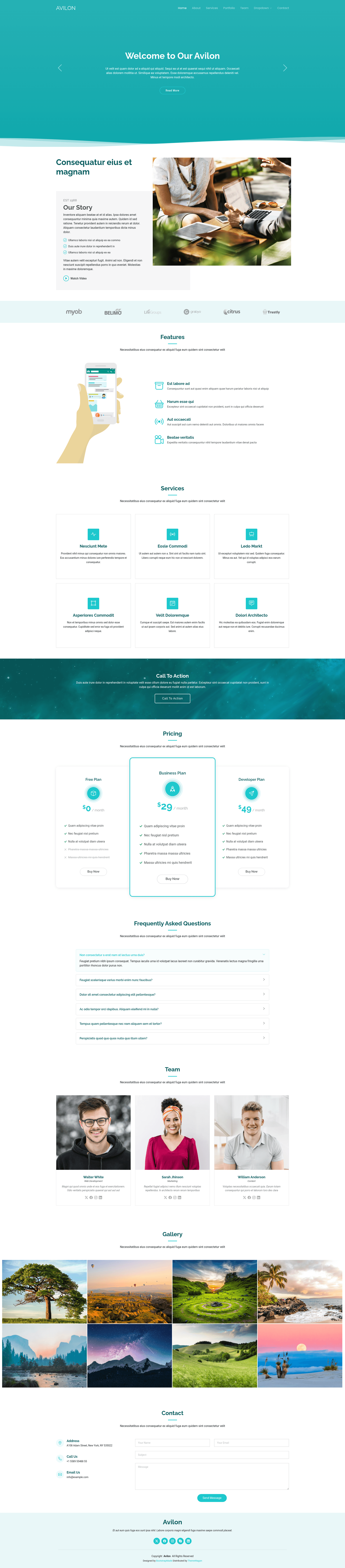 screenshot of Avilon on template0.com